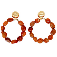 Load image into Gallery viewer, Carnelian Hoop Earrings